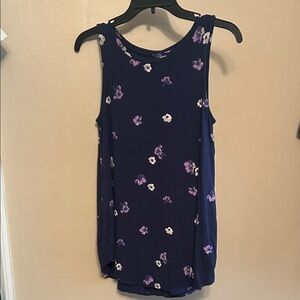 Old Navy Navy Blue Floral Tank Top
